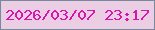 文字の大きさ：3、枠の色：78899d、背景の色：ebcee3、文字の色：d716ad 無料ブログパーツのブログ時計
