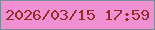 文字の大きさ：5、枠の色：788b99、背景の色：ef90d2、文字の色：962a27 無料ブログパーツのブログ時計