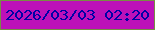 文字の大きさ：5、枠の色：788d44、背景の色：bd11b9、文字の色：0002a6 無料ブログパーツのブログ時計