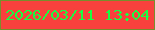 文字の大きさ：5、枠の色：788e2d、背景の色：f8413c、文字の色：18fd42 無料ブログパーツのブログ時計