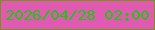 文字の大きさ：2、枠の色：78901e、背景の色：df5ab0、文字の色：1bc80d 無料ブログパーツのブログ時計