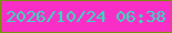 文字の大きさ：5、枠の色：78910b、背景の色：f92ec7、文字の色：33dec0 無料ブログパーツのブログ時計