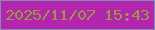文字の大きさ：1、枠の色：7892b5、背景の色：b524ae、文字の色：979a3f 無料ブログパーツのブログ時計