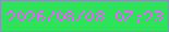 文字の大きさ：5、枠の色：789caa、背景の色：2ee259、文字の色：e360fa 無料ブログパーツのブログ時計