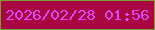 文字の大きさ：1、枠の色：789d2e、背景の色：aa0742、文字の色：d94bfa 無料ブログパーツのブログ時計