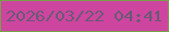 文字の大きさ：3、枠の色：78a049、背景の色：ce45a0、文字の色：695a73 無料ブログパーツのブログ時計