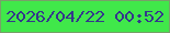 文字の大きさ：2、枠の色：78a069、背景の色：40e84a、文字の色：34378b 無料ブログパーツのブログ時計