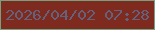 文字の大きさ：5、枠の色：78a080、背景の色：7e2a1e、文字の色：66617b 無料ブログパーツのブログ時計