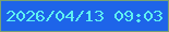 文字の大きさ：4、枠の色：78a273、背景の色：1e64e9、文字の色：5ef1f2 無料ブログパーツのブログ時計