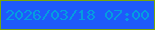 文字の大きさ：2、枠の色：78a709、背景の色：1e5afb、文字の色：049de0 無料ブログパーツのブログ時計