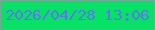 文字の大きさ：3、枠の色：78a797、背景の色：07e267、文字の色：5977ef 無料ブログパーツのブログ時計