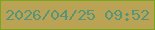 文字の大きさ：2、枠の色：78a81a、背景の色：bba356、文字の色：57957a 無料ブログパーツのブログ時計