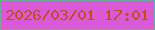 文字の大きさ：5、枠の色：78a894、背景の色：d85ad4、文字の色：c24b24 無料ブログパーツのブログ時計