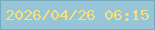 文字の大きさ：5、枠の色：78a9bc、背景の色：95c5d6、文字の色：fbdf78 無料ブログパーツのブログ時計