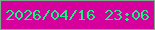 文字の大きさ：2、枠の色：78ab8a、背景の色：d6009c、文字の色：18f180 無料ブログパーツのブログ時計