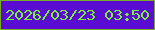 文字の大きさ：1、枠の色：78ac22、背景の色：5a0cd2、文字の色：77f13b 無料ブログパーツのブログ時計