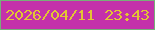 文字の大きさ：1、枠の色：78af79、背景の色：c431aa、文字の色：e2c533 無料ブログパーツのブログ時計