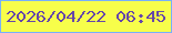 文字の大きさ：5、枠の色：78b1f8、背景の色：f7fe4a、文字の色：6647aa 無料ブログパーツのブログ時計