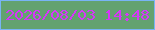 文字の大きさ：5、枠の色：78b4f6、背景の色：63a270、文字の色：d736f9 無料ブログパーツのブログ時計