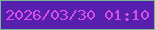 文字の大きさ：1、枠の色：78b793、背景の色：571fad、文字の色：d94ee5 無料ブログパーツのブログ時計