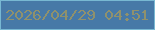 文字の大きさ：4、枠の色：78b8d2、背景の色：4779a7、文字の色：8f916d 無料ブログパーツのブログ時計