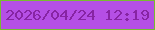 文字の大きさ：3、枠の色：78bc2f、背景の色：b54fe5、文字の色：8724a3 無料ブログパーツのブログ時計