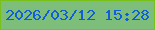 文字の大きさ：3、枠の色：78c01a、背景の色：7dbe7b、文字の色：105fd8 無料ブログパーツのブログ時計