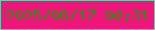 文字の大きさ：4、枠の色：78c3ad、背景の色：ee157b、文字の色：24950b 無料ブログパーツのブログ時計