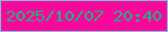 文字の大きさ：1、枠の色：78c3d6、背景の色：fb079c、文字の色：20b17d 無料ブログパーツのブログ時計