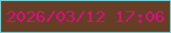 文字の大きさ：2、枠の色：78c9cf、背景の色：663e25、文字の色：db0c84 無料ブログパーツのブログ時計