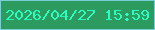 文字の大きさ：3、枠の色：78ced0、背景の色：2d9a60、文字の色：28ffc0 無料ブログパーツのブログ時計