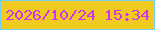 文字の大きさ：5、枠の色：78cff3、背景の色：eecb1e、文字の色：d135eb 無料ブログパーツのブログ時計