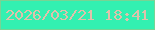 文字の大きさ：1、枠の色：78d494、背景の色：33f0b1、文字の色：e0c1ab 無料ブログパーツのブログ時計