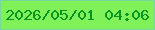 文字の大きさ：3、枠の色：78d79a、背景の色：81f159、文字の色：049620 無料ブログパーツのブログ時計