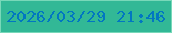 文字の大きさ：1、枠の色：78d8b9、背景の色：32b896、文字の色：0177c1 無料ブログパーツのブログ時計