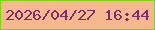 文字の大きさ：1、枠の色：78db08、背景の色：f7b78f、文字の色：7a2d6f 無料ブログパーツのブログ時計