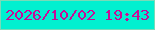 文字の大きさ：1、枠の色：78dbb8、背景の色：01f0d0、文字の色：c90b97 無料ブログパーツのブログ時計