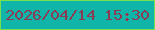 文字の大きさ：4、枠の色：78df4e、背景の色：0fb5a8、文字の色：8b3b53 無料ブログパーツのブログ時計