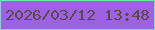 文字の大きさ：2、枠の色：78dfbc、背景の色：9d62e1、文字の色：5b474e 無料ブログパーツのブログ時計