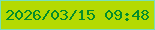 文字の大きさ：4、枠の色：78e0b8、背景の色：b4da02、文字の色：038d2b 無料ブログパーツのブログ時計