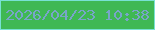 文字の大きさ：5、枠の色：78e1d3、背景の色：3fb854、文字の色：78a5c9 無料ブログパーツのブログ時計