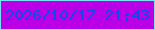 文字の大きさ：1、枠の色：78e3f4、背景の色：ba00e7、文字の色：0d4ae7 無料ブログパーツのブログ時計