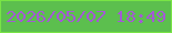 文字の大きさ：1、枠の色：78e445、背景の色：5cbf4e、文字の色：a459d5 無料ブログパーツのブログ時計