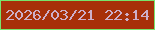 文字の大きさ：2、枠の色：78e46c、背景の色：a73009、文字の色：cdafc9 無料ブログパーツのブログ時計