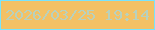文字の大きさ：5、枠の色：78e4fd、背景の色：f3c165、文字の色：b8d1be 無料ブログパーツのブログ時計