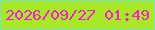 文字の大きさ：5、枠の色：78e5c3、背景の色：a9e829、文字の色：f51ece 無料ブログパーツのブログ時計