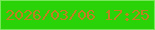 文字の大きさ：5、枠の色：78e659、背景の色：29d307、文字の色：bd8121 無料ブログパーツのブログ時計