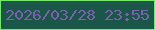 文字の大きさ：2、枠の色：78e86c、背景の色：1b5749、文字の色：7d5faf 無料ブログパーツのブログ時計