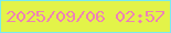 文字の大きさ：2、枠の色：78eaf0、背景の色：e3f349、文字の色：ee83b5 無料ブログパーツのブログ時計