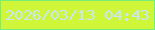 文字の大きさ：2、枠の色：78ee79、背景の色：d0f63a、文字の色：c9e5fa 無料ブログパーツのブログ時計